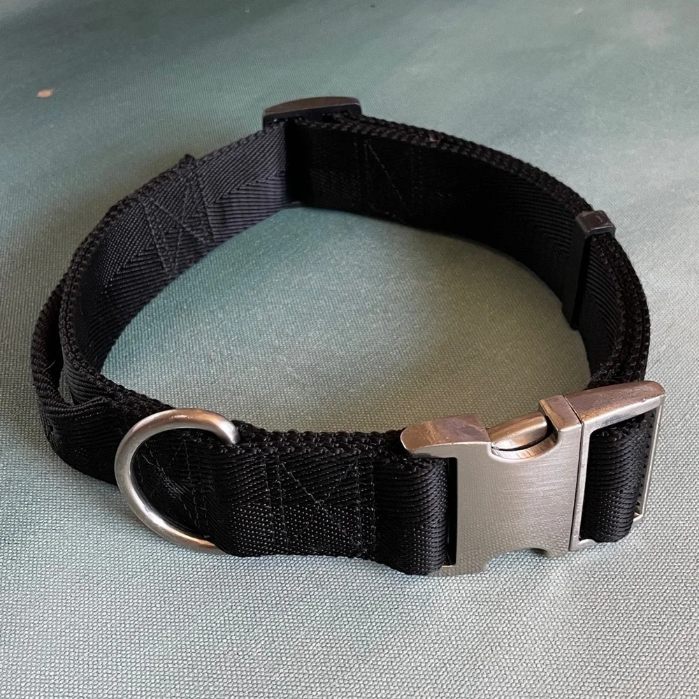 Alu-Max Nylon D-Ring Dog Collar 1.5” with Handle XL + Leash